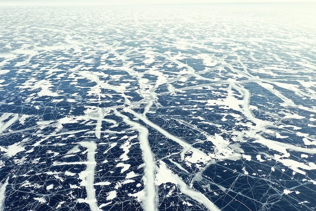 texture ice top view cracks transparent abstract background winter