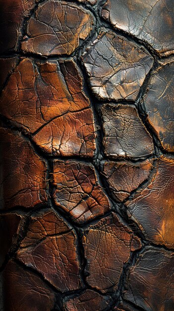 the texture of a leather cover has a brown and black pattern