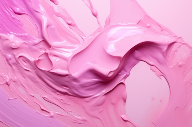 Texture of liquid paint or cosmetics in pastel pink colors