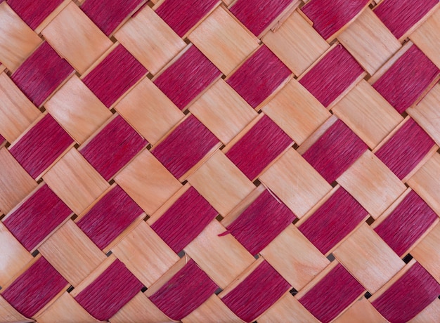 Texture of a multicolored wicker basket