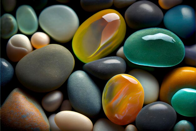 texture of natural glass colored sea pebble