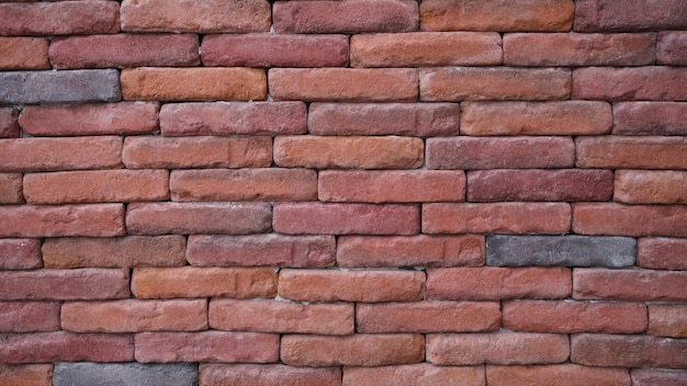 Texture of old red brick wall background of empty brick wall basement