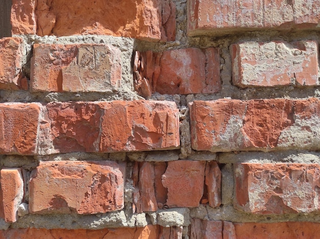 Texture of old weathered brick Background of old red bricks