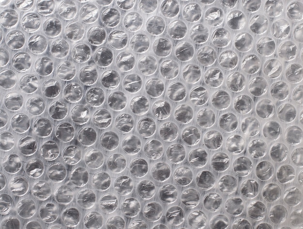 Texture packaging polyethylene in a bubble wrap background