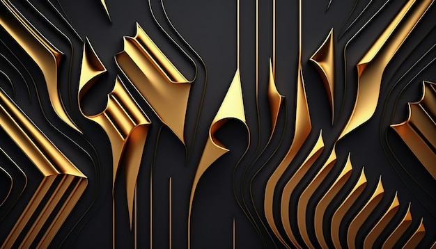 Texture pattern, black and gold colors with golden veins