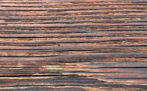 The texture and pattern of the old burnt wood is dark brown Background of natural weathered wood