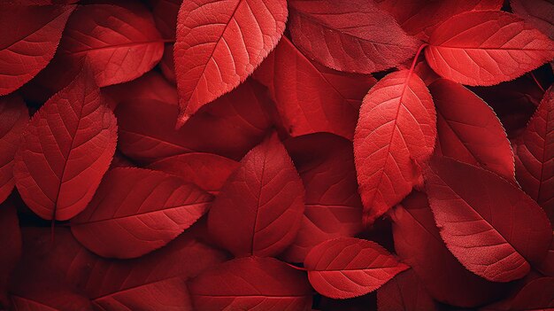 Texture of Red Autumn Leaves for Background