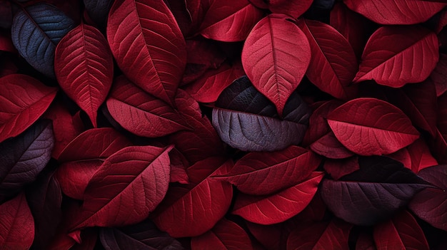 Texture of Red Autumn Leaves for Background