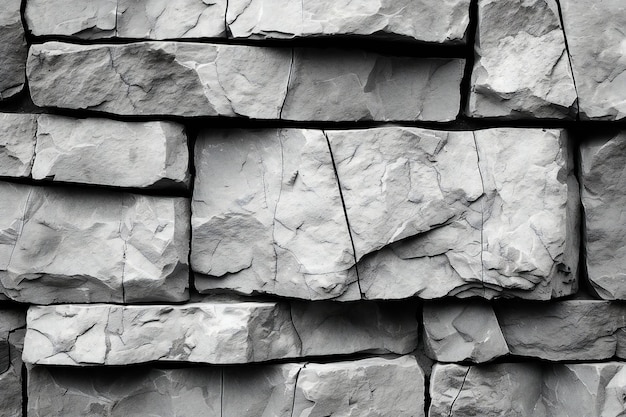 Texture of stone wall for background Black and white Abstract background