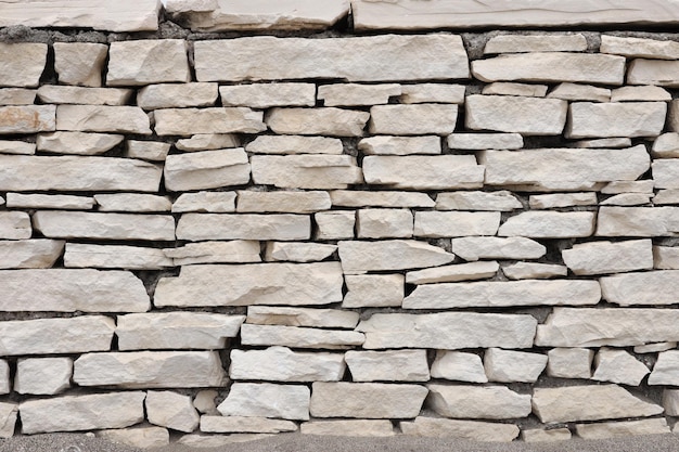 Texture of a stone wall background from small stones