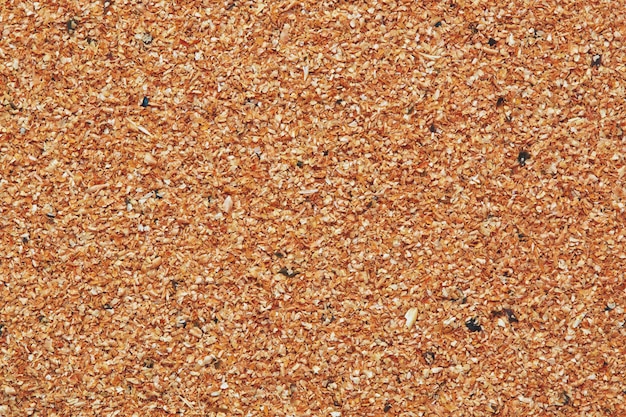 Texture surface of wheat bran, top view. Health food concept