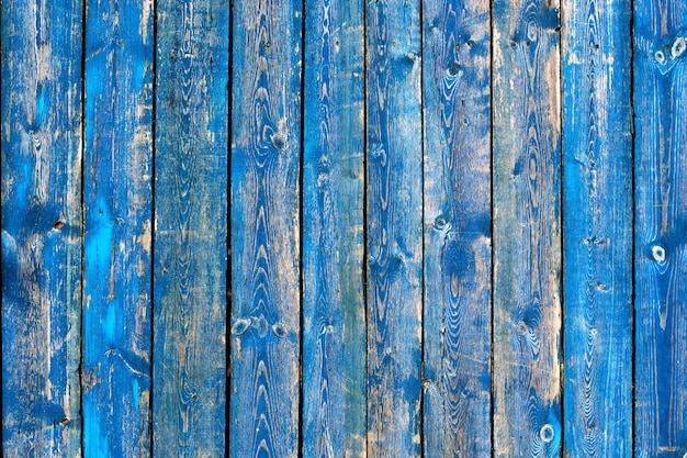 Texture of vintage blue and turquoise painted wooden background