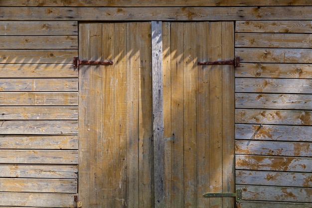 Texture of the wall with wooden planks