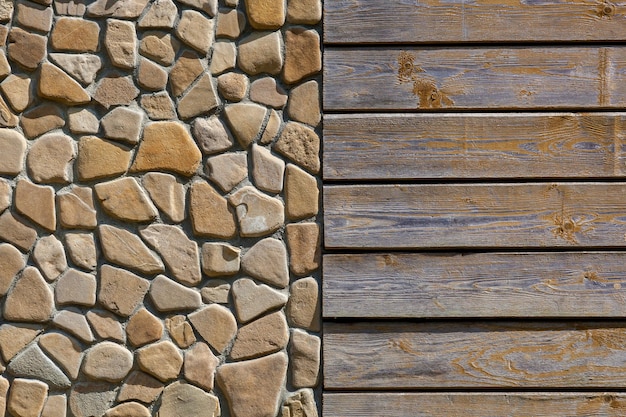 Texture of the wall with wooden planks