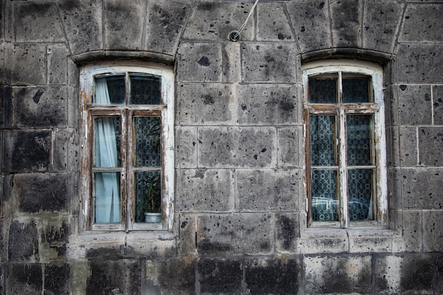 Texture walls and windows of houses