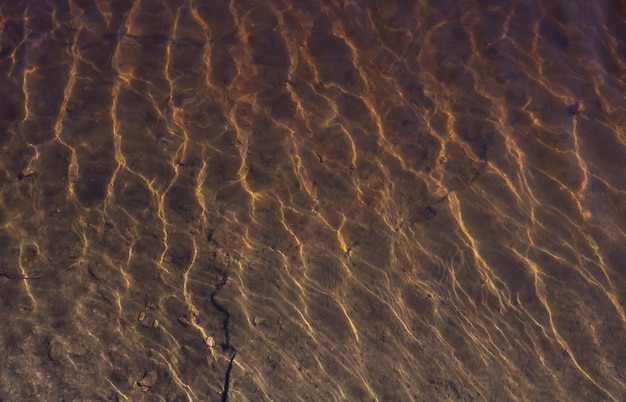 Texture of water and sand in the river