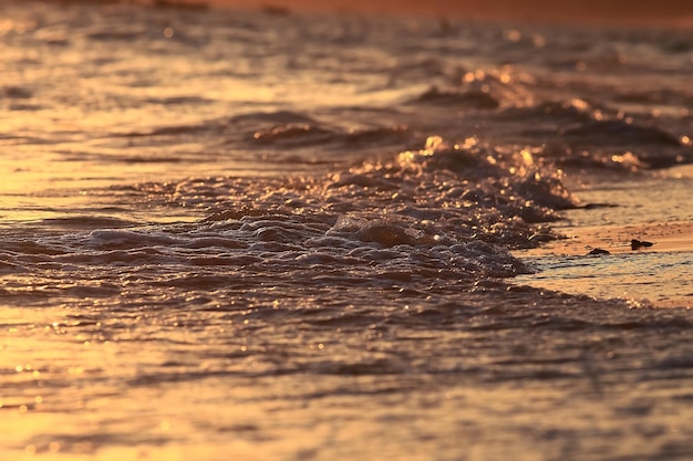 Texture of the waves at sunset