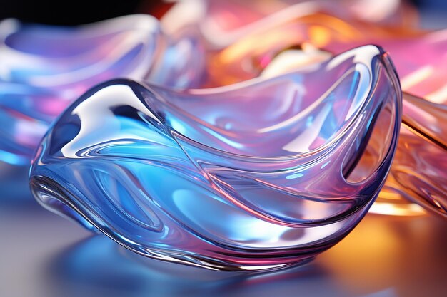 Texture of Wavy Glass on Abstract Glass Background