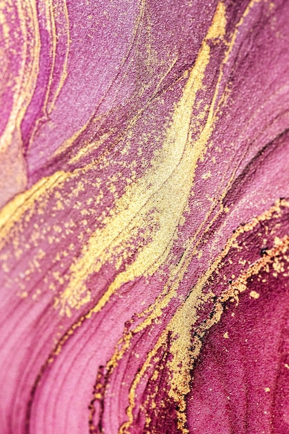 texture with gold painting made in the technique of alcohol ink cosmic