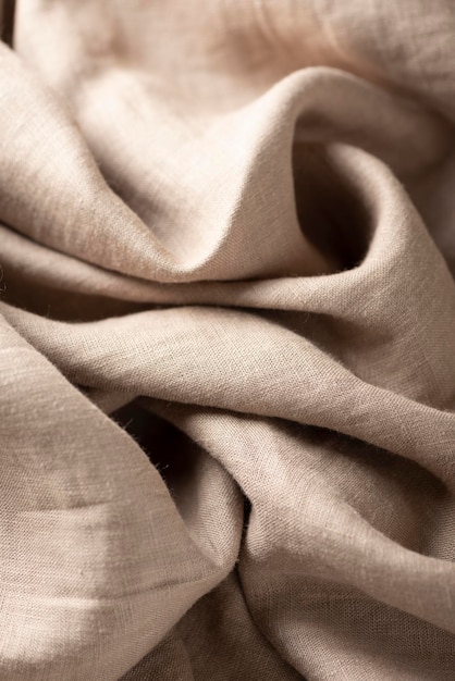 Texture with linen fabric in beige color