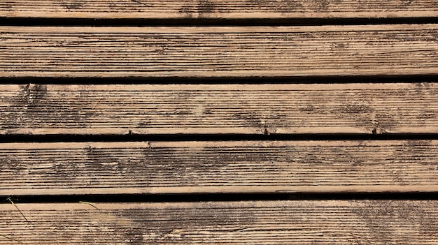 Texture of wooden boards slightly ruined by time wear at the highest level of detail