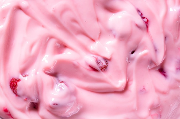 texture yoghurt flavored strawberry,Strawberry ice cream texture. Summer food concept, copy space,