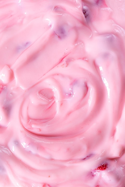 Texture, yoghurt, macro,close up pink creamy homemade blueberries or strawberries yogurt texture bac