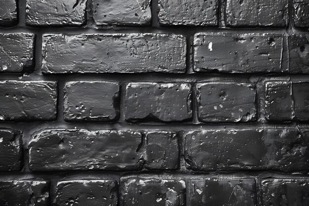 Photo textured black brick wall background for urban and industrial design