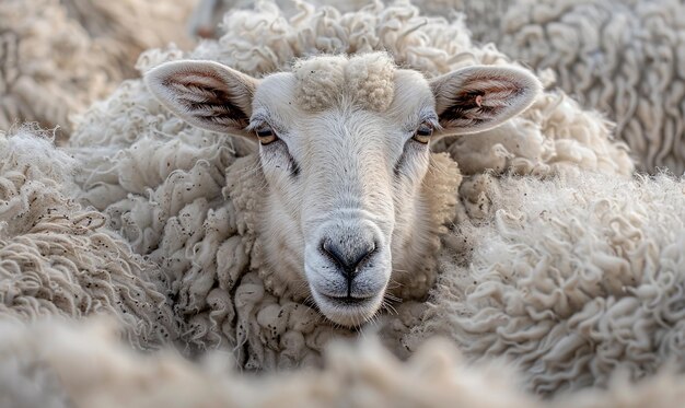 Textured CloseUp Detailed Rams Coat