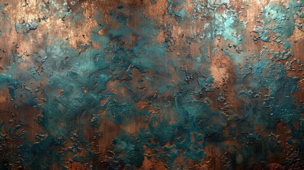 Photo textured copper metal background with natural weathering