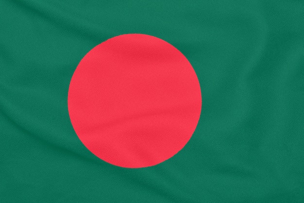 Textured fabric with flag of Bangladesh