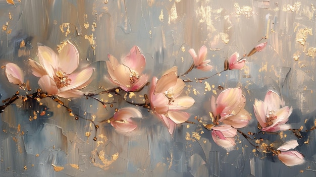 Textured Floral Elegance Interior Art