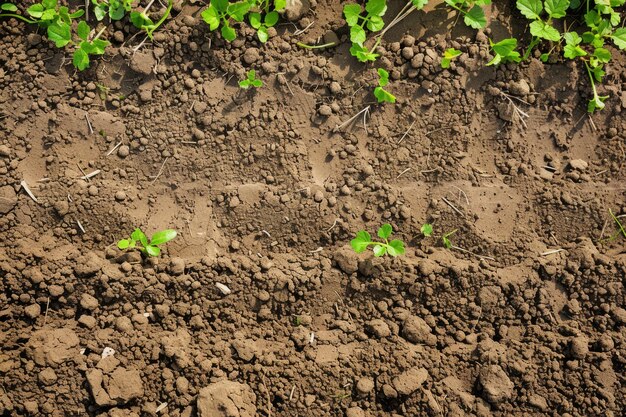 Textured of freshly tilled soil as background Gardening season Generative AI