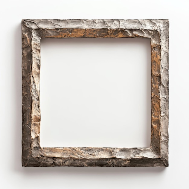 Textured handcrafted metal frame with rustic design for art or photography display