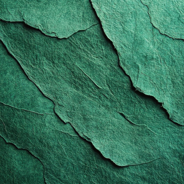 Photo textured handmade green paper with visible pulp and natural variations