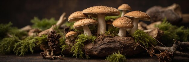 Textured Mushroom Cap with Natural Patterns and Details