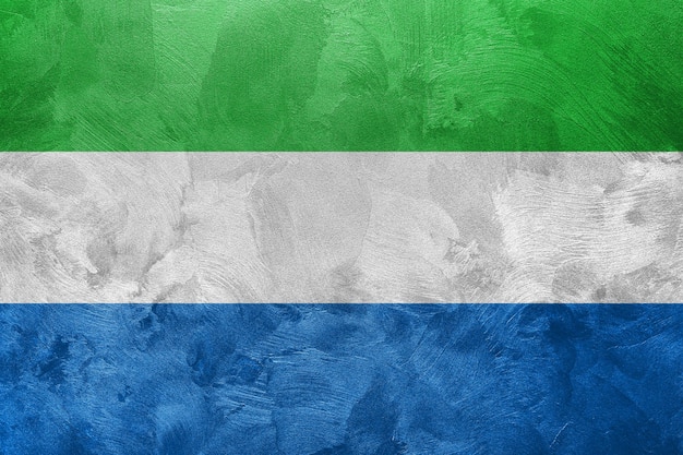 Textured photo of the flag of Sierra Leone