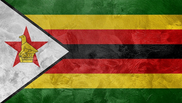 Textured photo of the flag of Zimbabwe