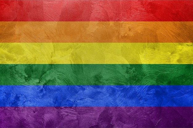 Textured photo of rainbow LGBT pride flag