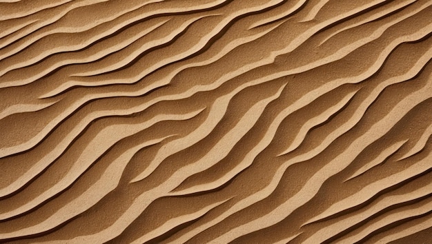 Photo textured sandy surface with beautiful wave patterns evoking tranquility