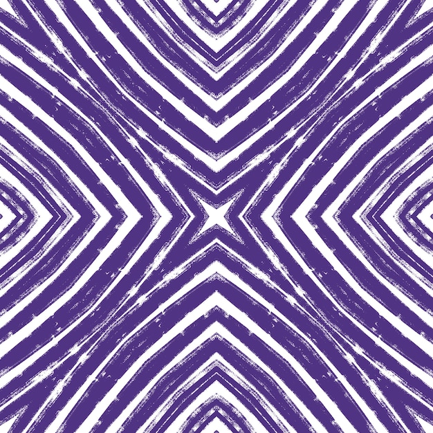 Textured stripes pattern. Purple symmetrical kaleidoscope background. Textile ready great print, swimwear fabric, wallpaper, wrapping. Trendy textured stripes design.