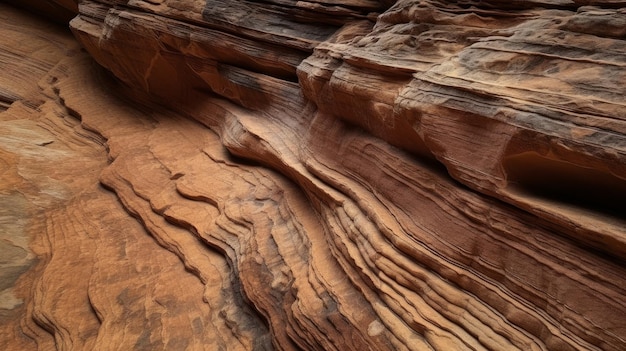 Textured surface of a sandstone cliff AI generated