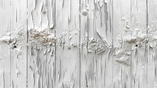 Photo textured white wood with peeling paint and natural grain patterns