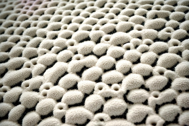 Textures and surfaces of a white cotton carpet