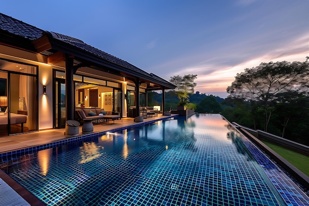 Thai Art Inspired House With Swimming Pool