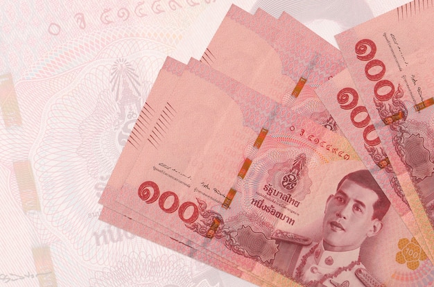 Thai baht bills lies in stack