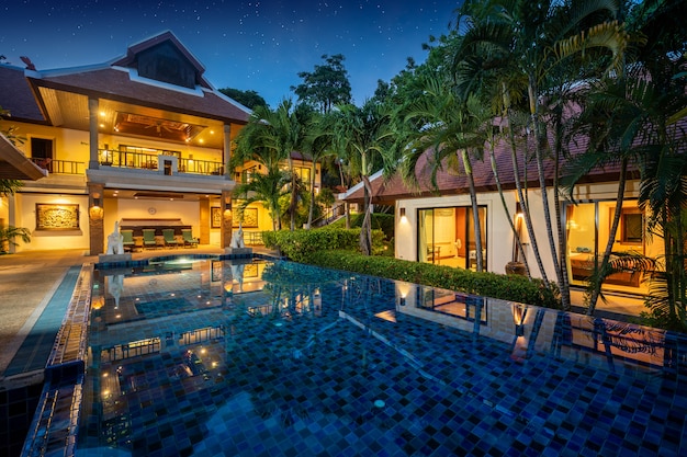 Thai Balinese luxury villa with infinity swimming pool