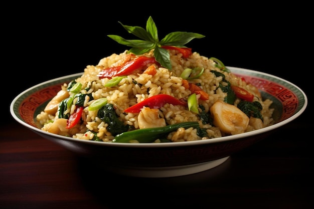 Thai basil fried rice bowl