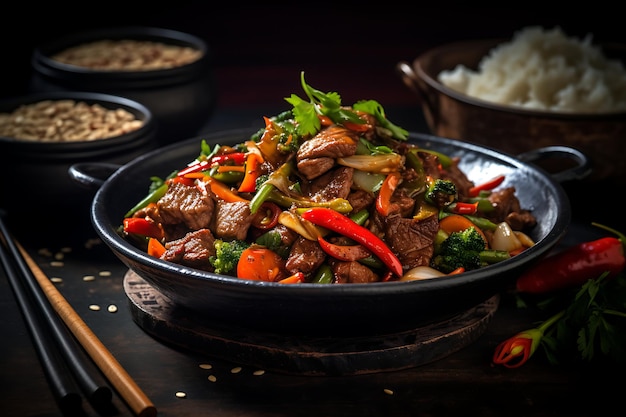 Thai beef stirfry thai food photography