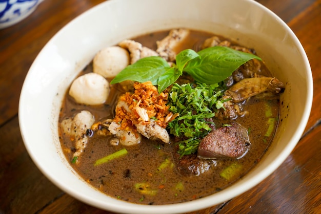 Thai boat noodles with pork